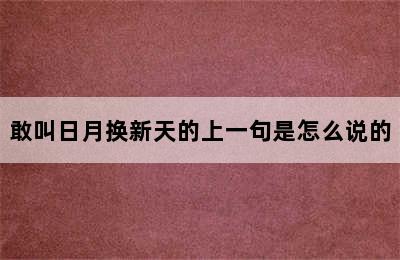 敢叫日月换新天的上一句是怎么说的