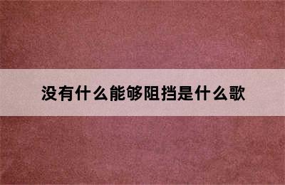 没有什么能够阻挡是什么歌