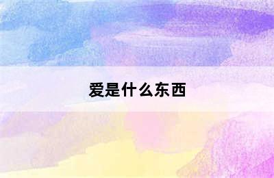 爱是什么东西