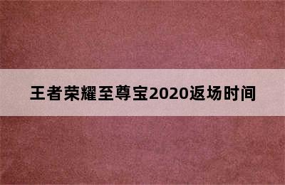 王者荣耀至尊宝2020返场时间