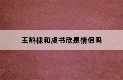 王鹤棣和虞书欣是情侣吗