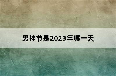 男神节是2023年哪一天