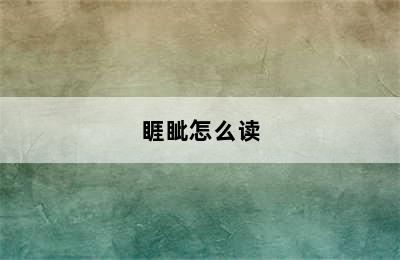 睚眦怎么读