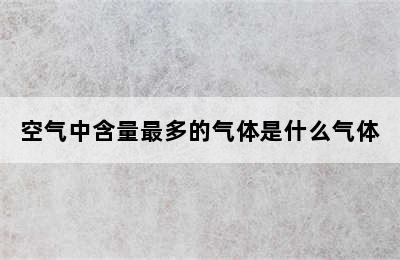 空气中含量最多的气体是什么气体