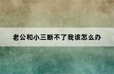 老公和小三断不了我该怎么办