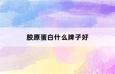 胶原蛋白什么牌子好