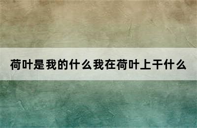 荷叶是我的什么我在荷叶上干什么