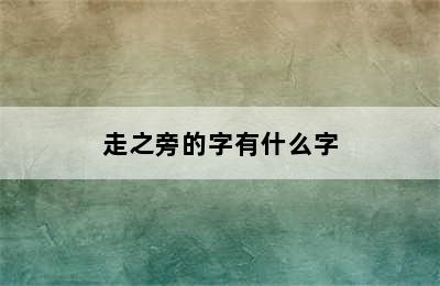 走之旁的字有什么字