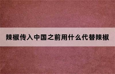 辣椒传入中国之前用什么代替辣椒