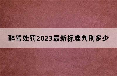 醉驾处罚2023最新标准判刑多少