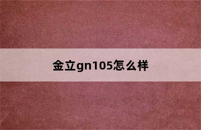 金立gn105怎么样