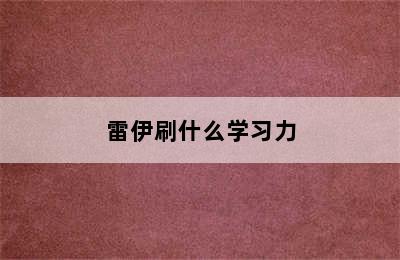 雷伊刷什么学习力