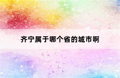 齐宁属于哪个省的城市啊